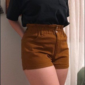 Wild Fable High Rise Rust color paperbag shorts